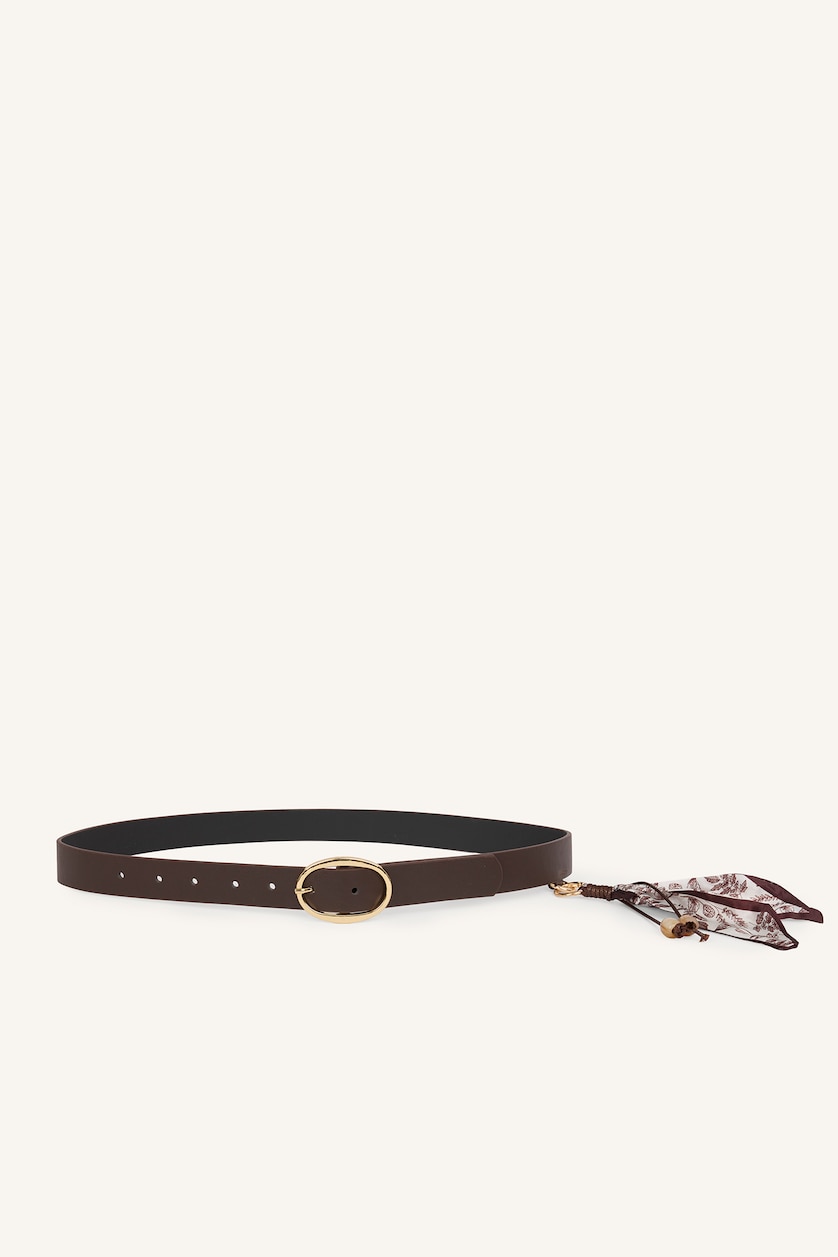 Women Bordeaux Woman Big Clasp Faux Leather Dual Jean Belt