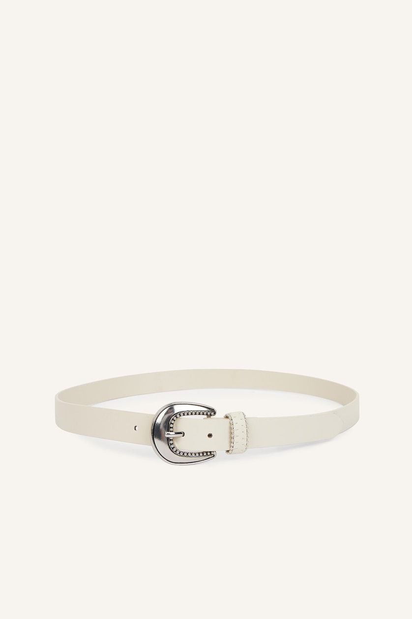 WOMAN Beige Woman Faux Leather 2 Piece Belt