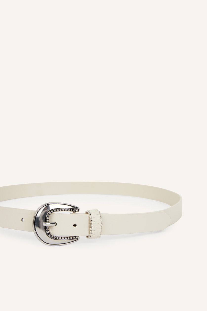 WOMAN Beige Woman Faux Leather 2 Piece Belt