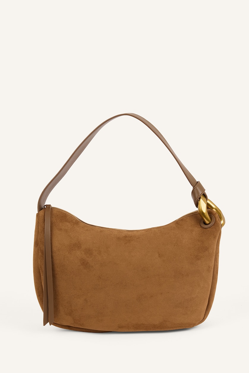 Women Tan Suede Shoulder bag