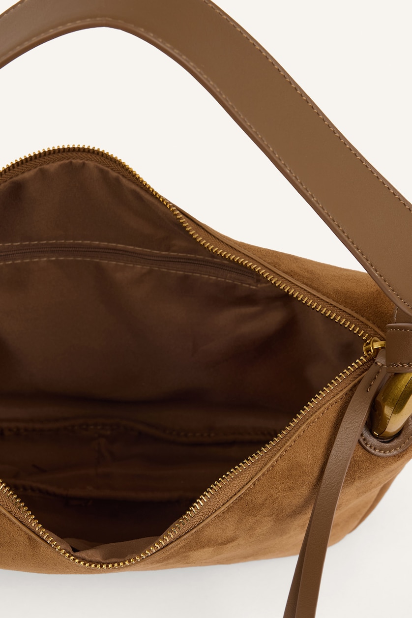 Women Tan Suede Shoulder bag