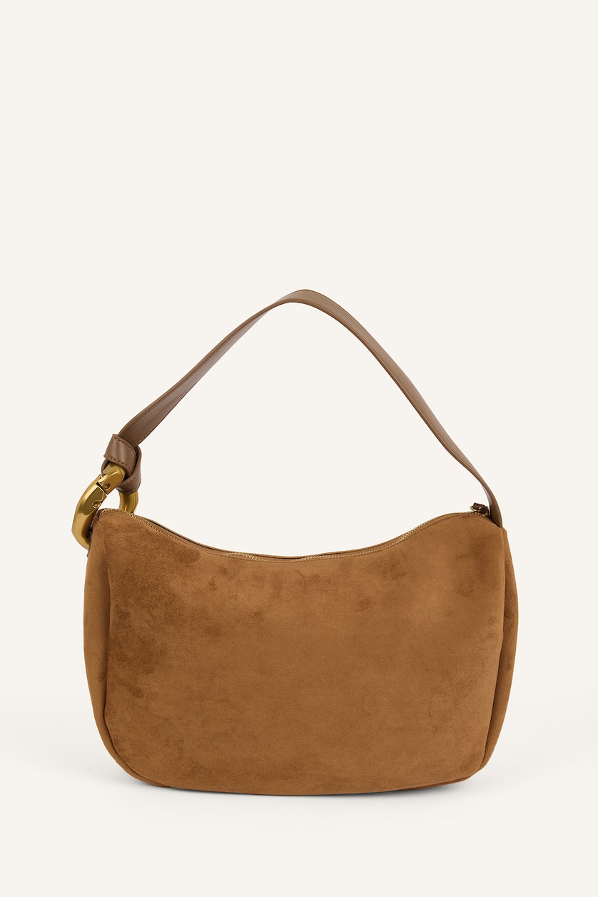 Women Tan Suede Shoulder bag