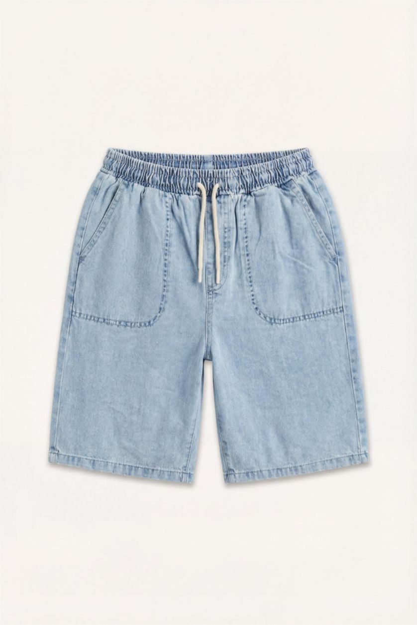 BOYS & TEENS Light Blue Boy 100% Cotton Denim Shorts
