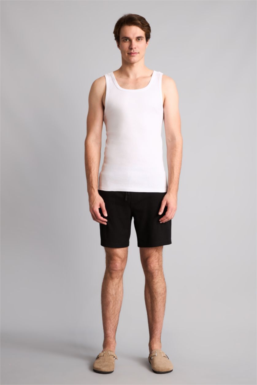 Men Black Slim Fit Ribana 3 piece Tank Top