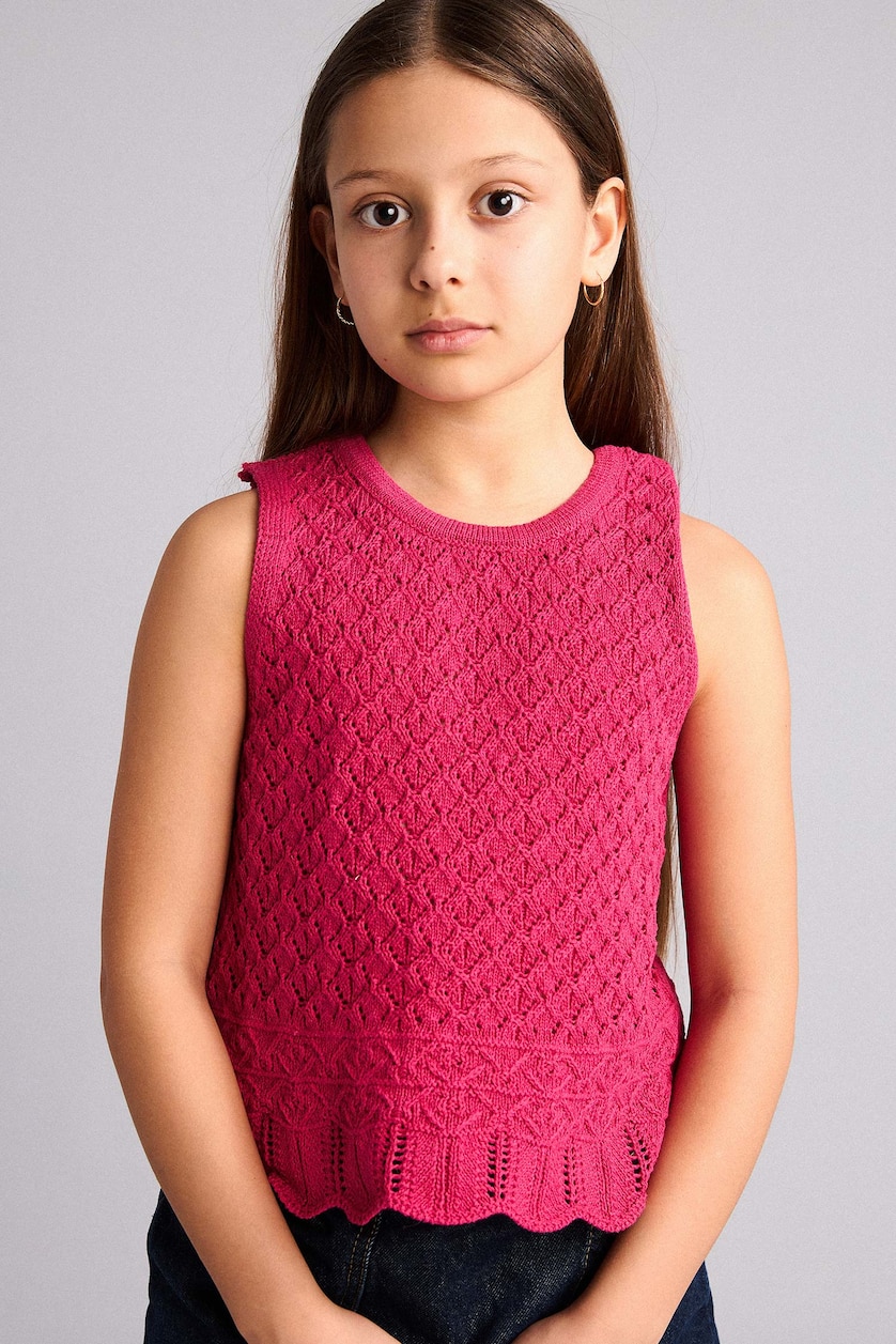بنات زهري Girl Knit Tank Top