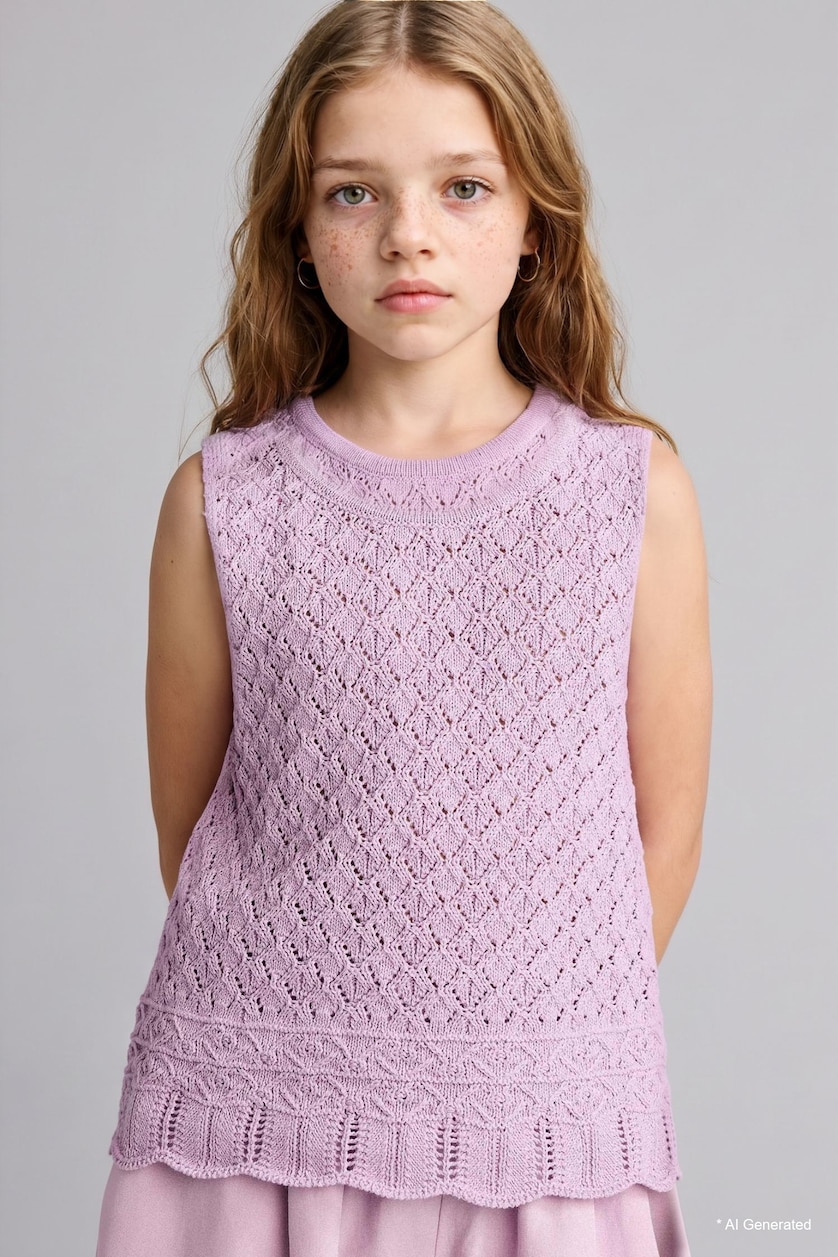 Young Girls - Teen Girls Lilac Girl Crochet Tank Top