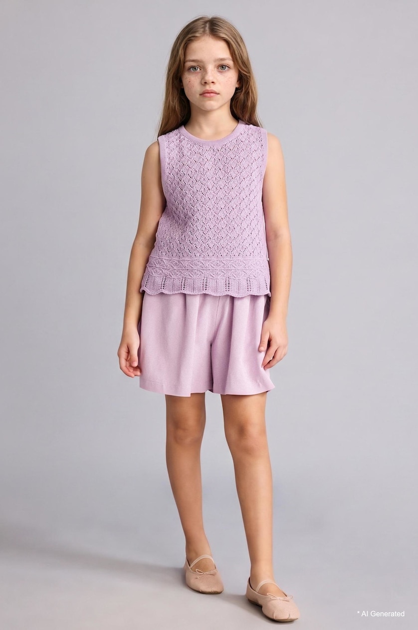 Young Girls - Teen Girls Lilac Girl Crochet Tank Top