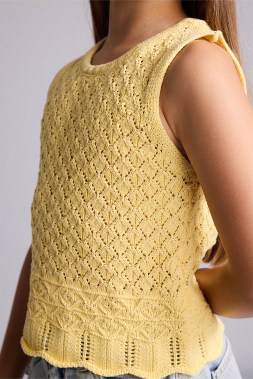 GIRLS & TEENS Light Yellow Girl Knit Tank Top