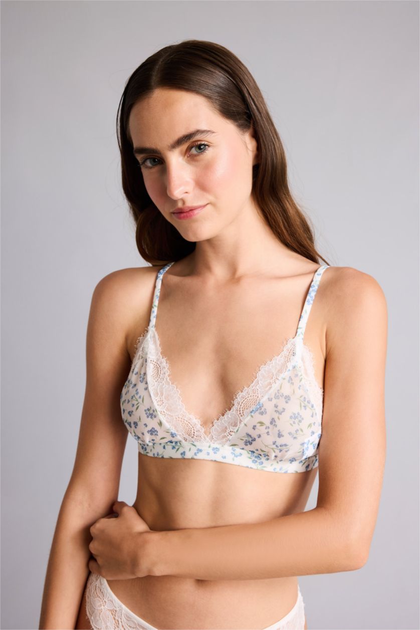 WOMAN Light Blue Tulle Bra