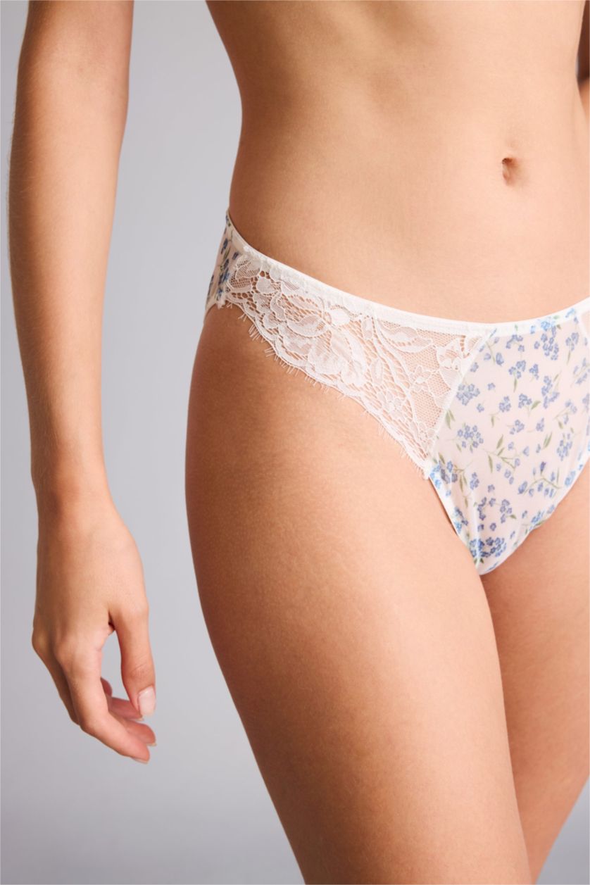 WOMAN Light Blue Tulle Slip Panty