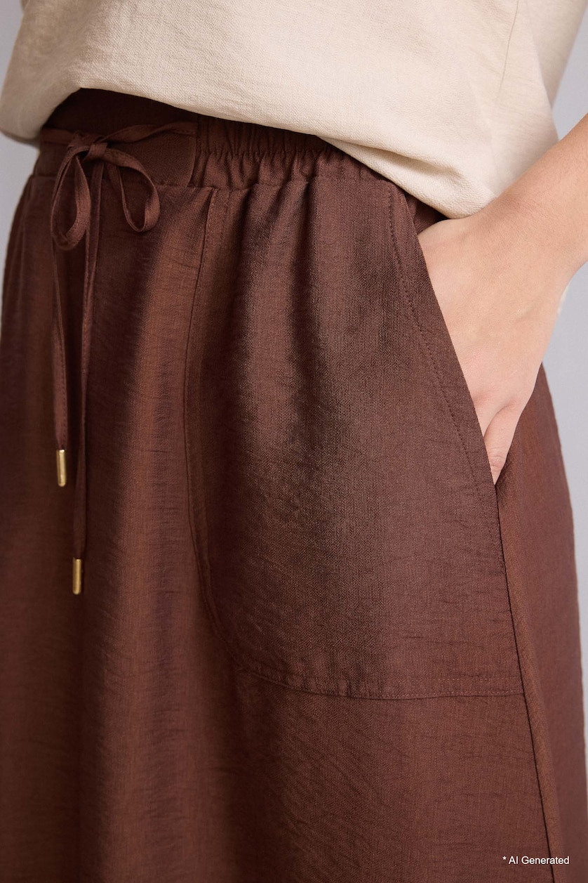 Women Brown A Cut Skirt
