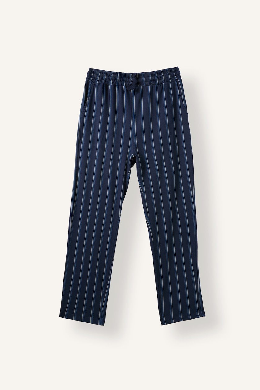 Erkek Beyaz Regular Fit Çizgili 2'li Pijama Takımı