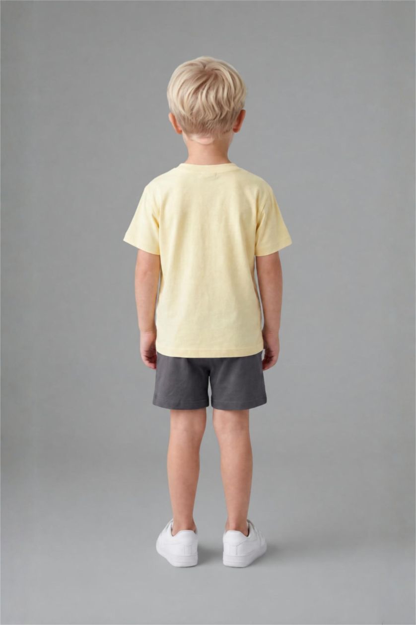 BABY BOY Light Yellow 2 piece Regular Fit Crew Neck Set