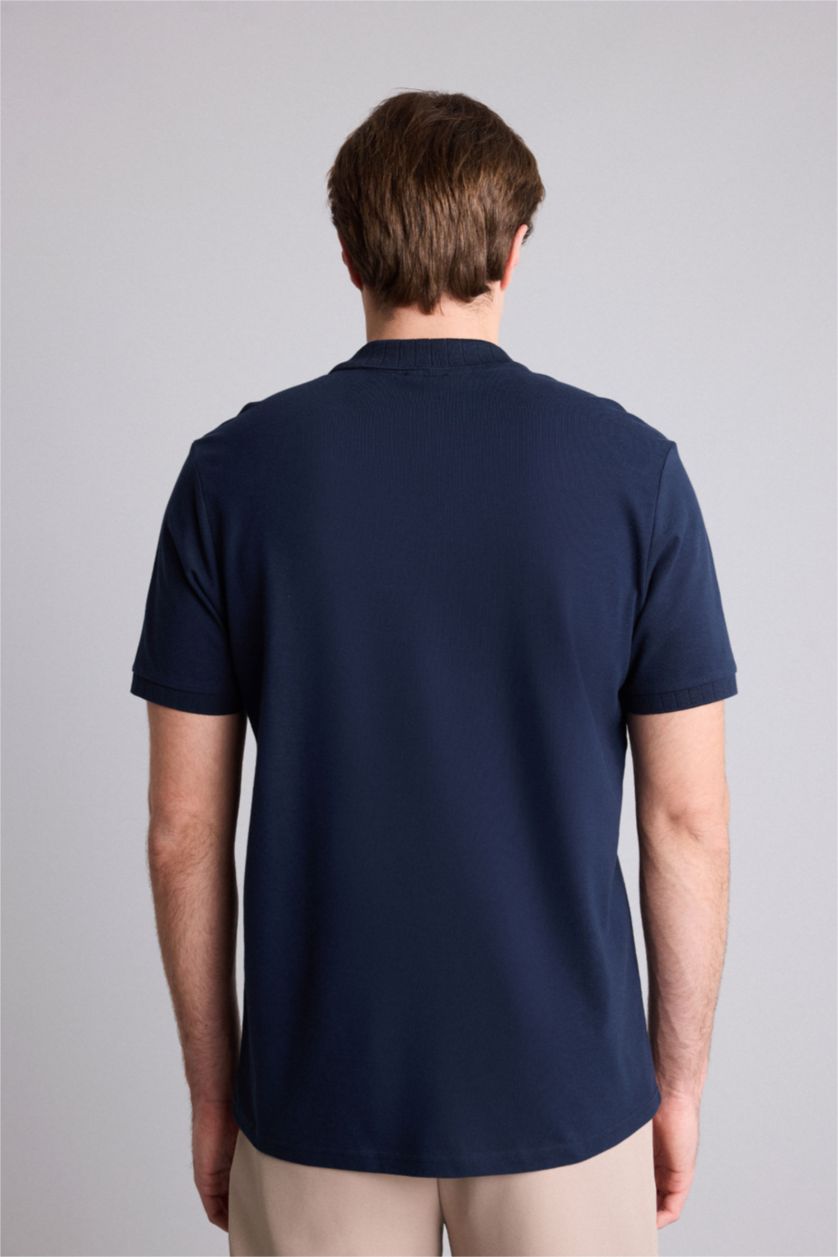 رجال كحلي Regular Fit Short Sleeve Polo T-Shirt