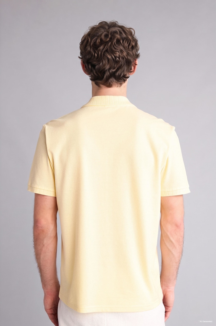 رجال أصفر فاتح Regular Fit Short Sleeve Polo T-Shirt