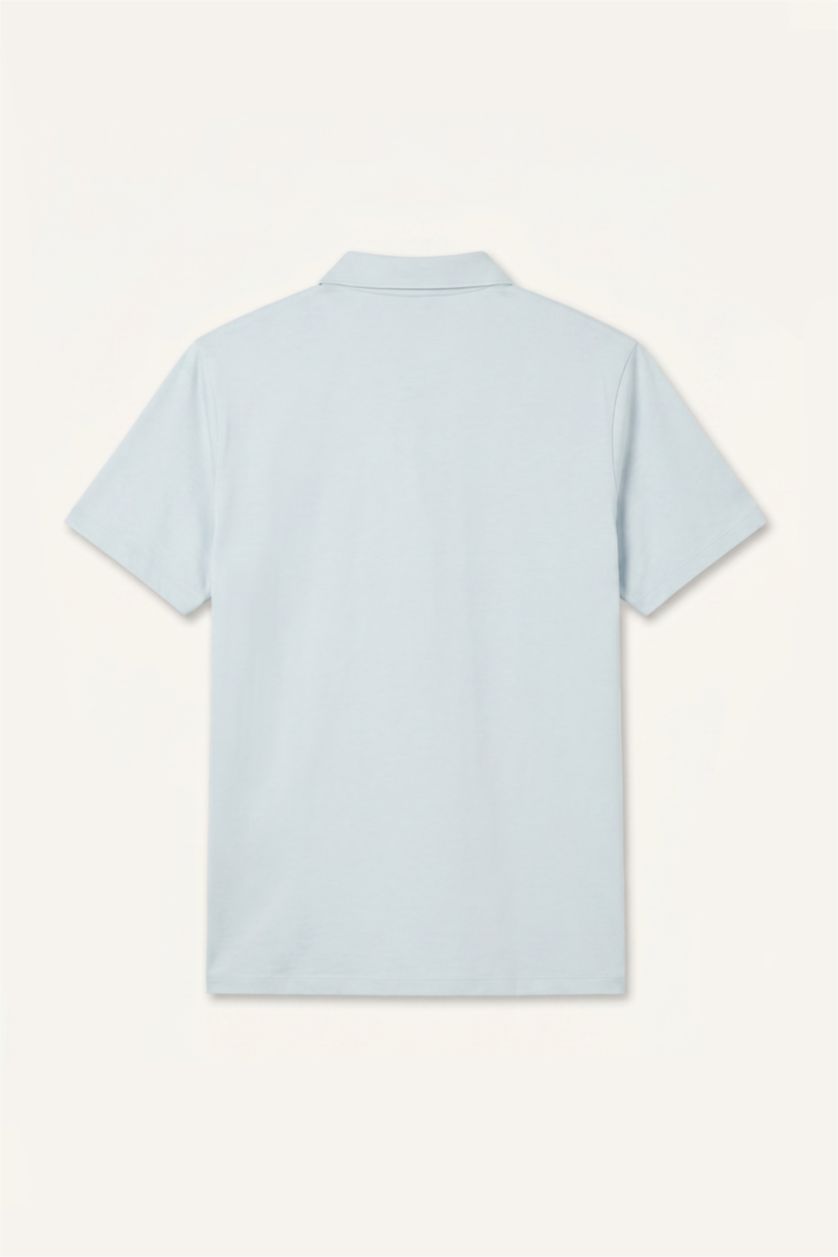 Erkek Açık Mavi %100 Pamuk Regular Fit Polo Tişört