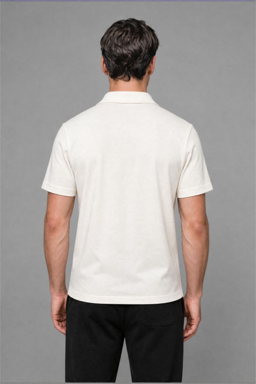 رجال بيج فاتح Regular Fit Short Sleeve Polo T-Shirt