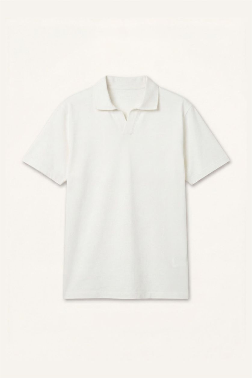 رجال بيج فاتح Regular Fit Short Sleeve Polo T-Shirt