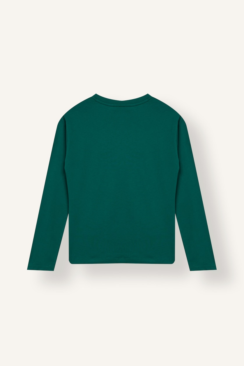 Young Boys - Teen Boys Green Oversize Fit Long Sleeve T-Shirt