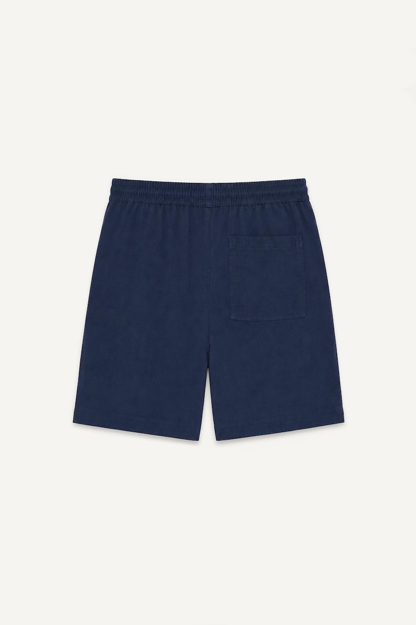 Erkek Lacivert %100 Pamuk Baggy Fit Bermuda Şort