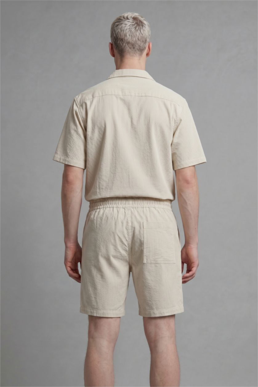 MAN Ecru Relax Fit Shorts