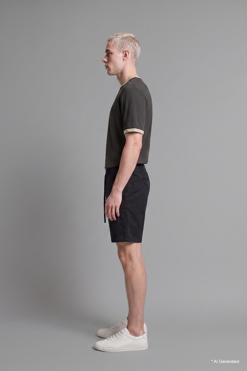 MAN Black 100% Cotton Relax Fit Black Shorts