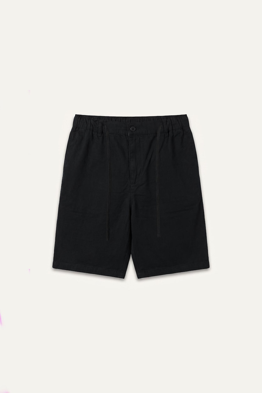MAN Black 100% Cotton Relax Fit Black Shorts