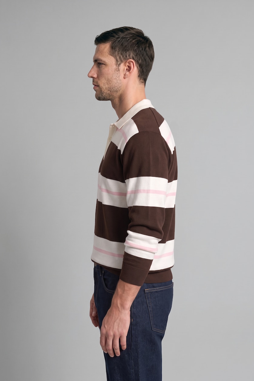 رجالي بني بياقة بولو بلوفر