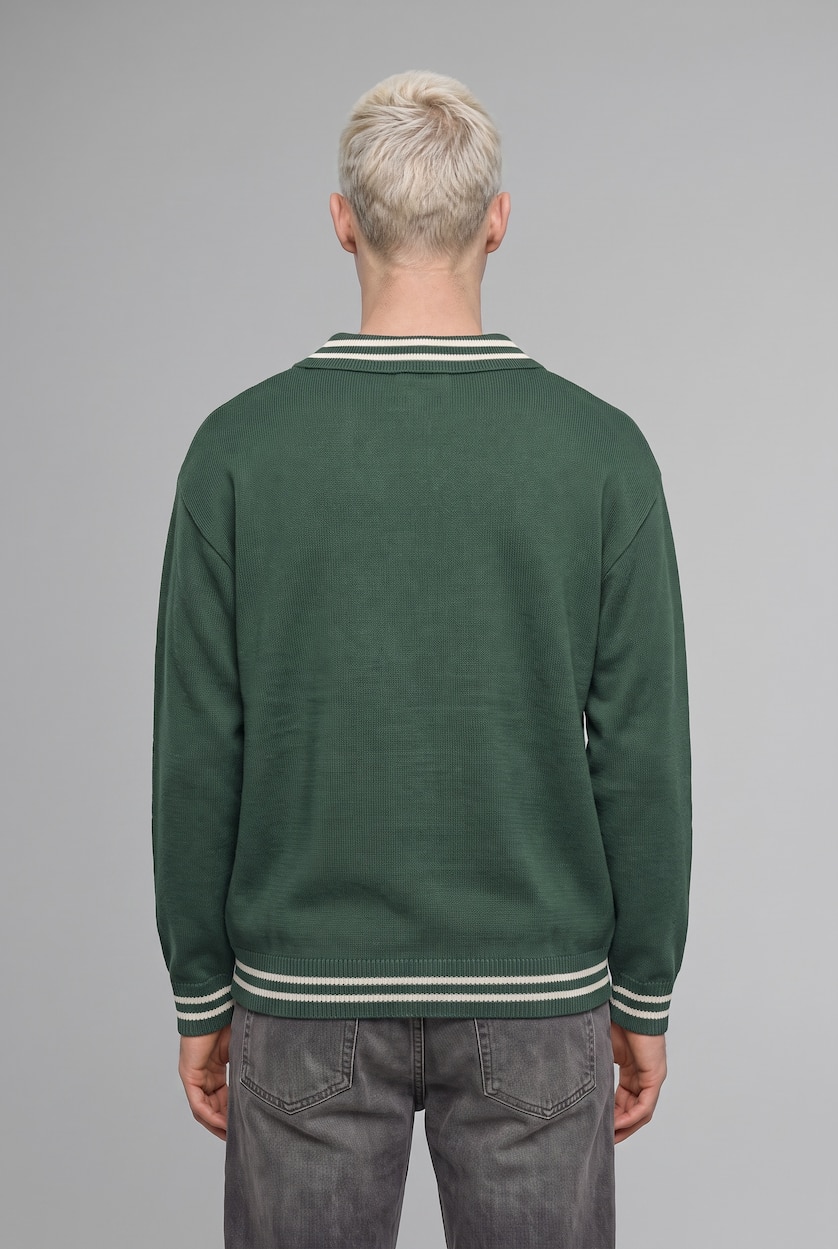 MAN Khaki Knitwear Relax Fit Pullover