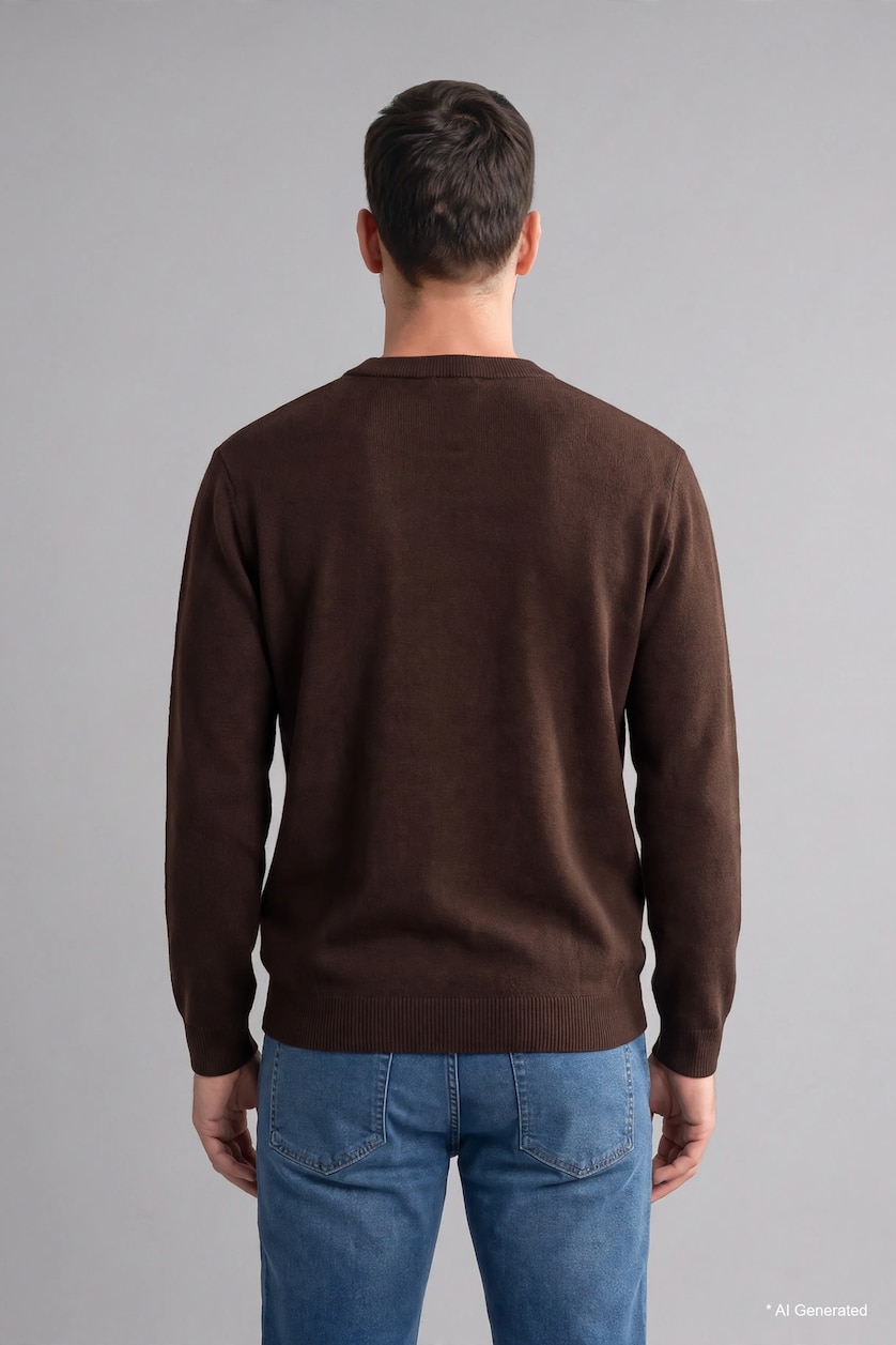 Man Brown Relax Fit Knitwear Pullover