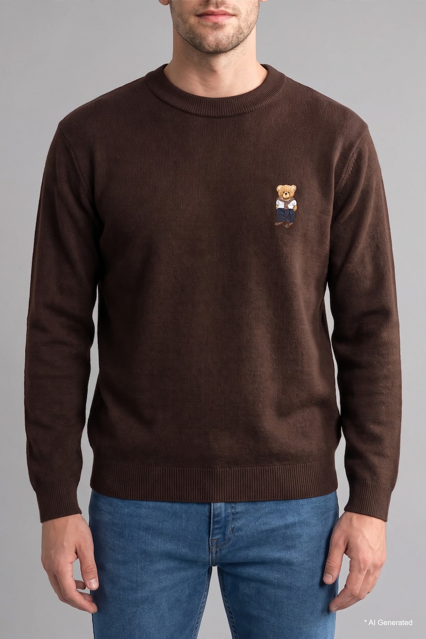 Man Brown Relax Fit Knitwear Pullover