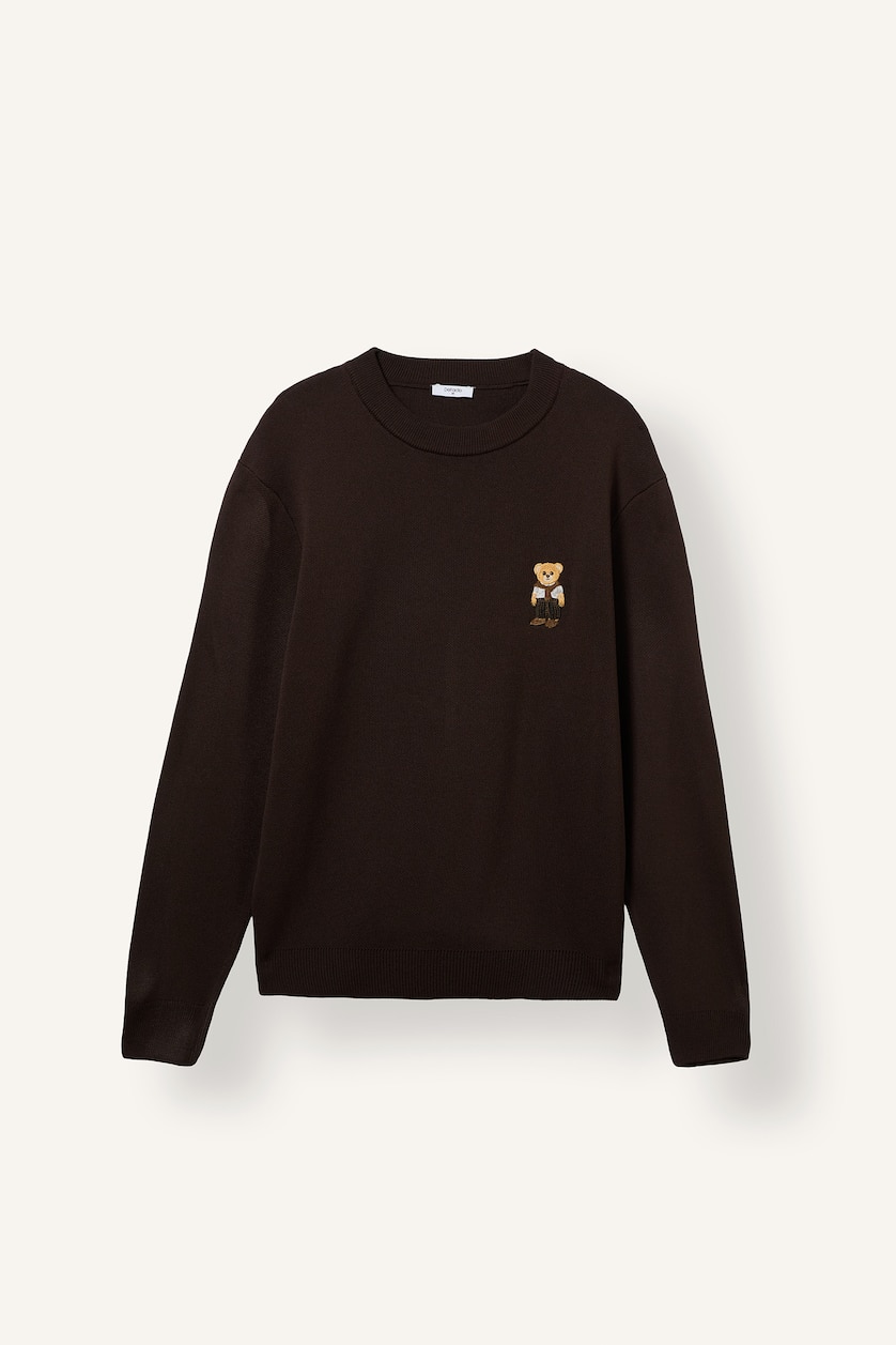 Man Brown Relax Fit Knitwear Pullover