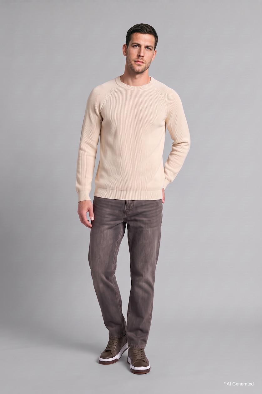 رجال بني فاتح Straight Fit Trousers