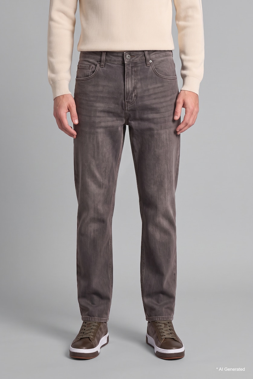 رجال بني فاتح Straight Fit Trousers