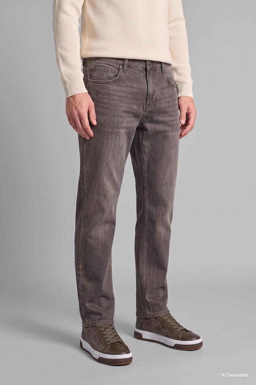 رجال بني فاتح Straight Fit Trousers
