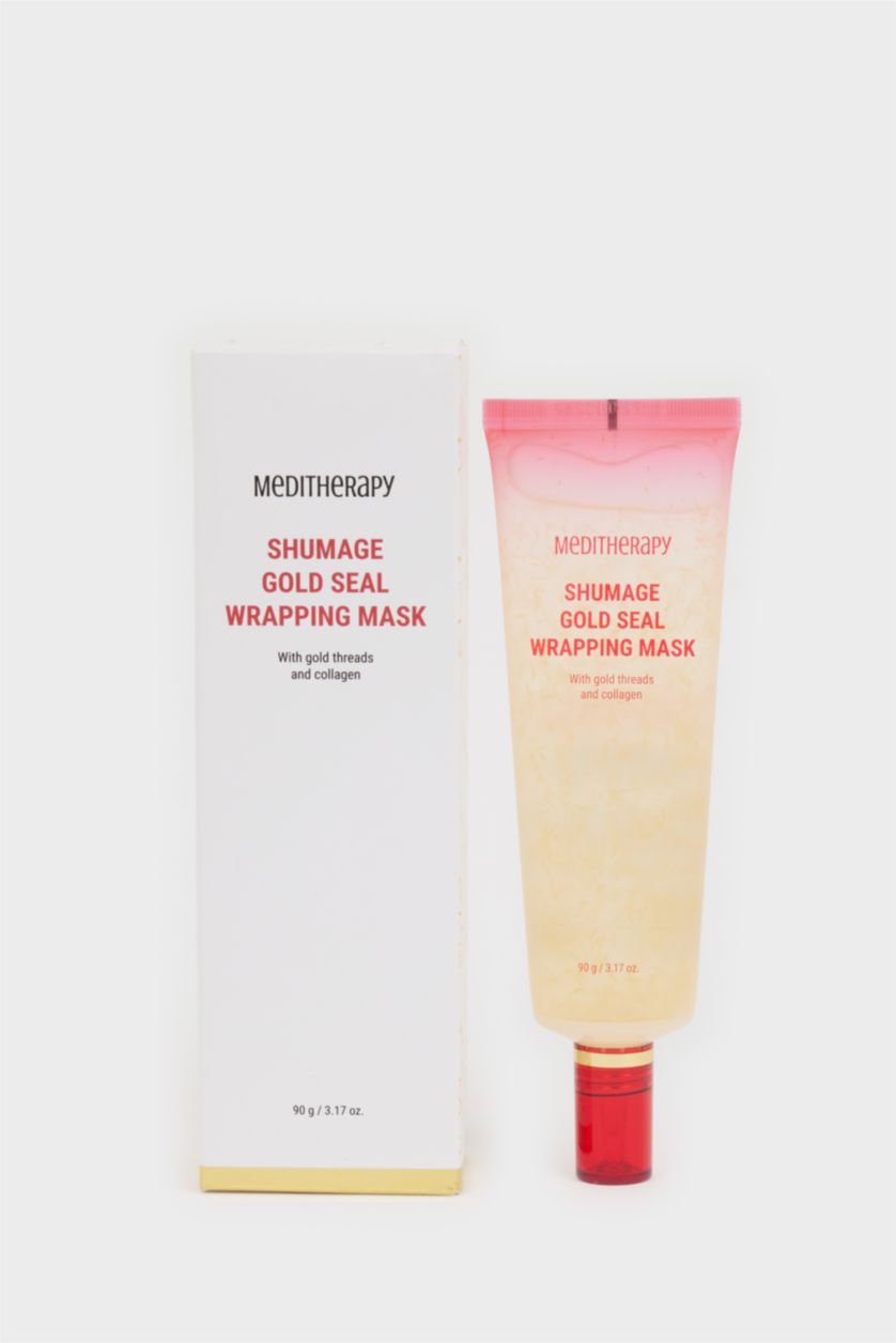 Kadın Kırmızı Meditherapy Shumage Gold Seal Wrapping Mask Elastikiyet ve Sıkılık Koruyucu Kırışıklık Önleyici Altın İplikli Maske