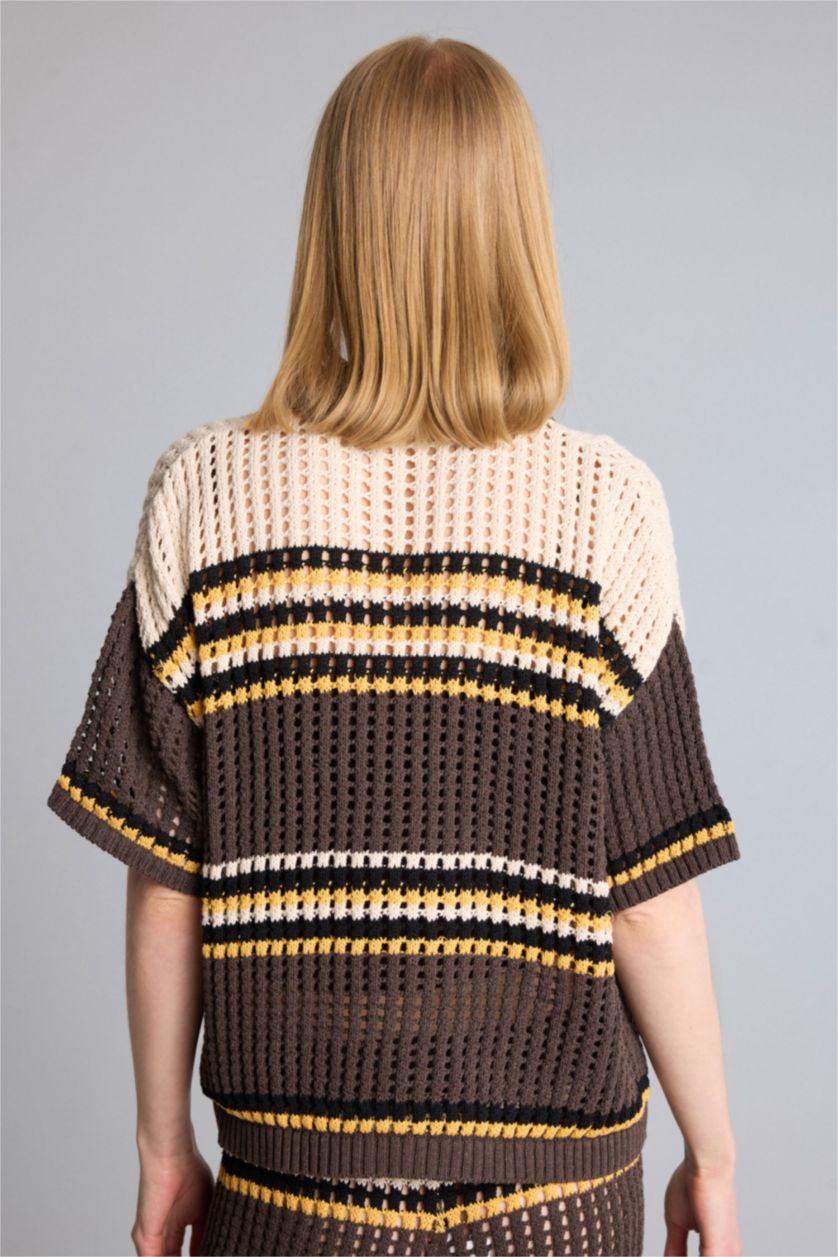 Kadın Kahve Regular Fit Triko Hırka