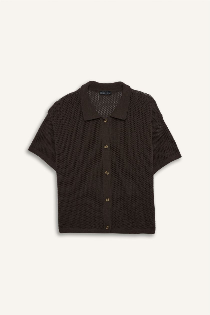 Kadın Kahve Regular Fıt Triko