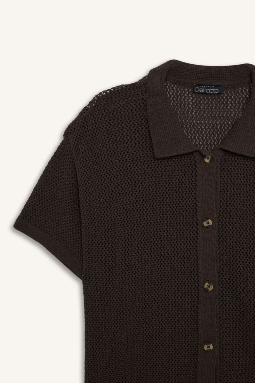 Kadın Kahve Regular Fıt Triko