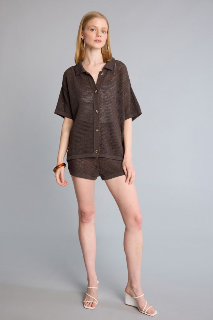 WOMAN Brown Regular Fit Knitwear