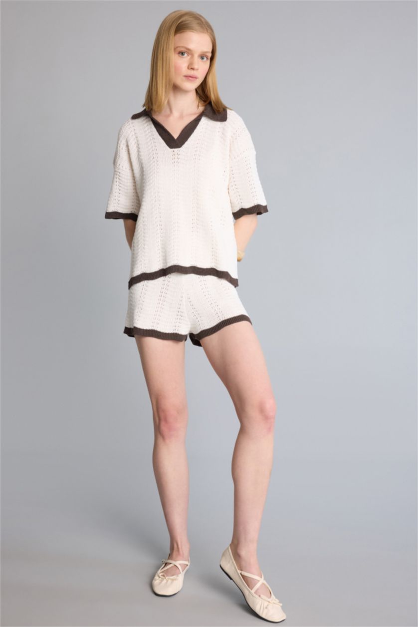 WOMAN Ecru Regular Fit Knitwear