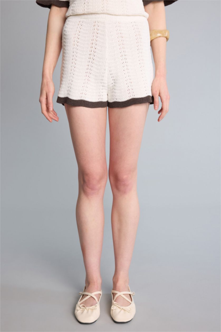 WOMAN Ecru Regular Fit Knitwear