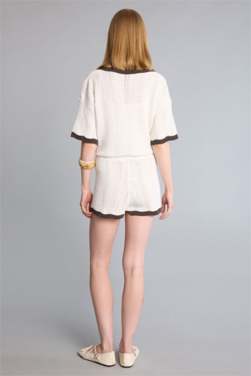 WOMAN Ecru Regular Fit Knitwear