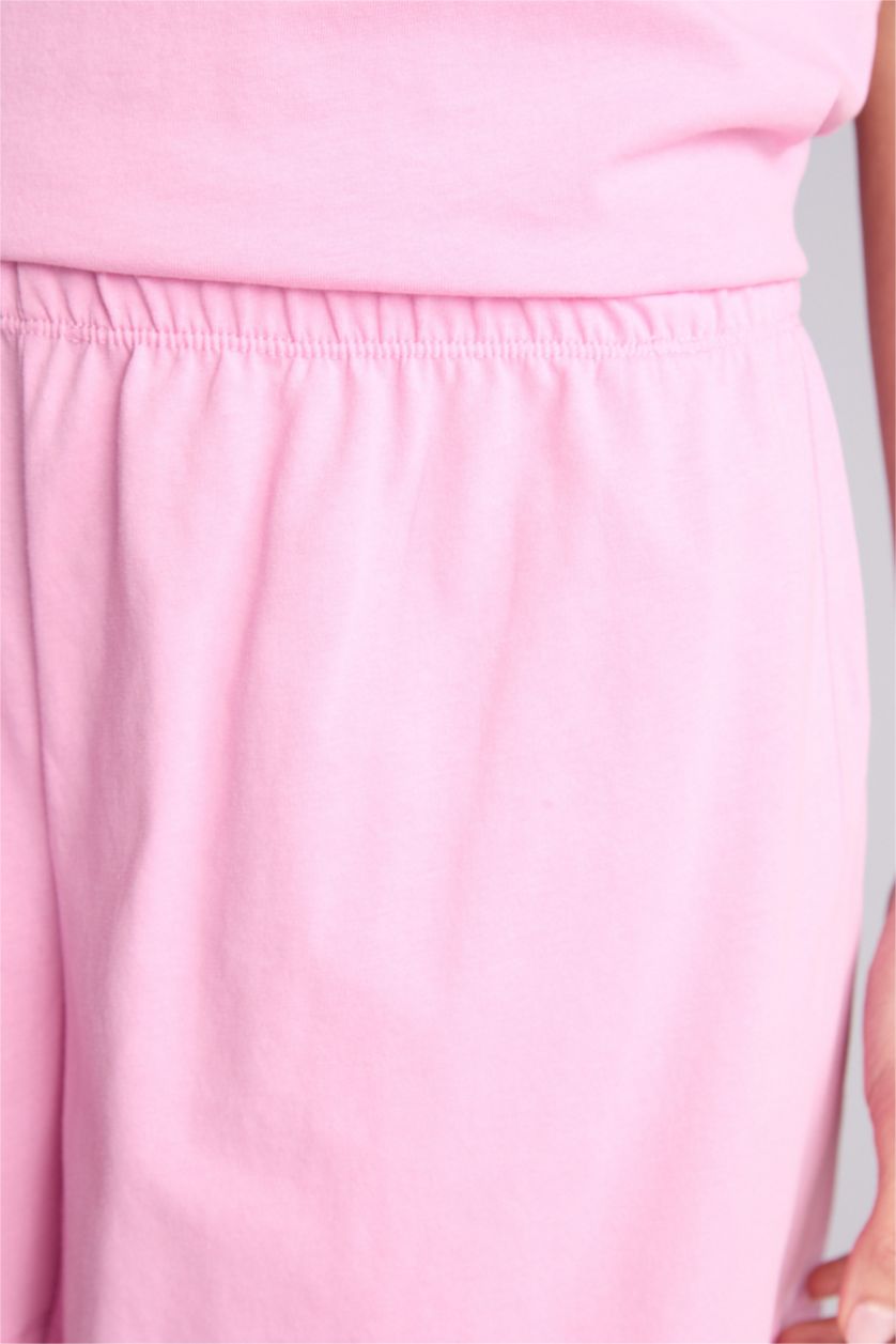 Kadın Pembe Pijama Takımı Üst Şort Alt