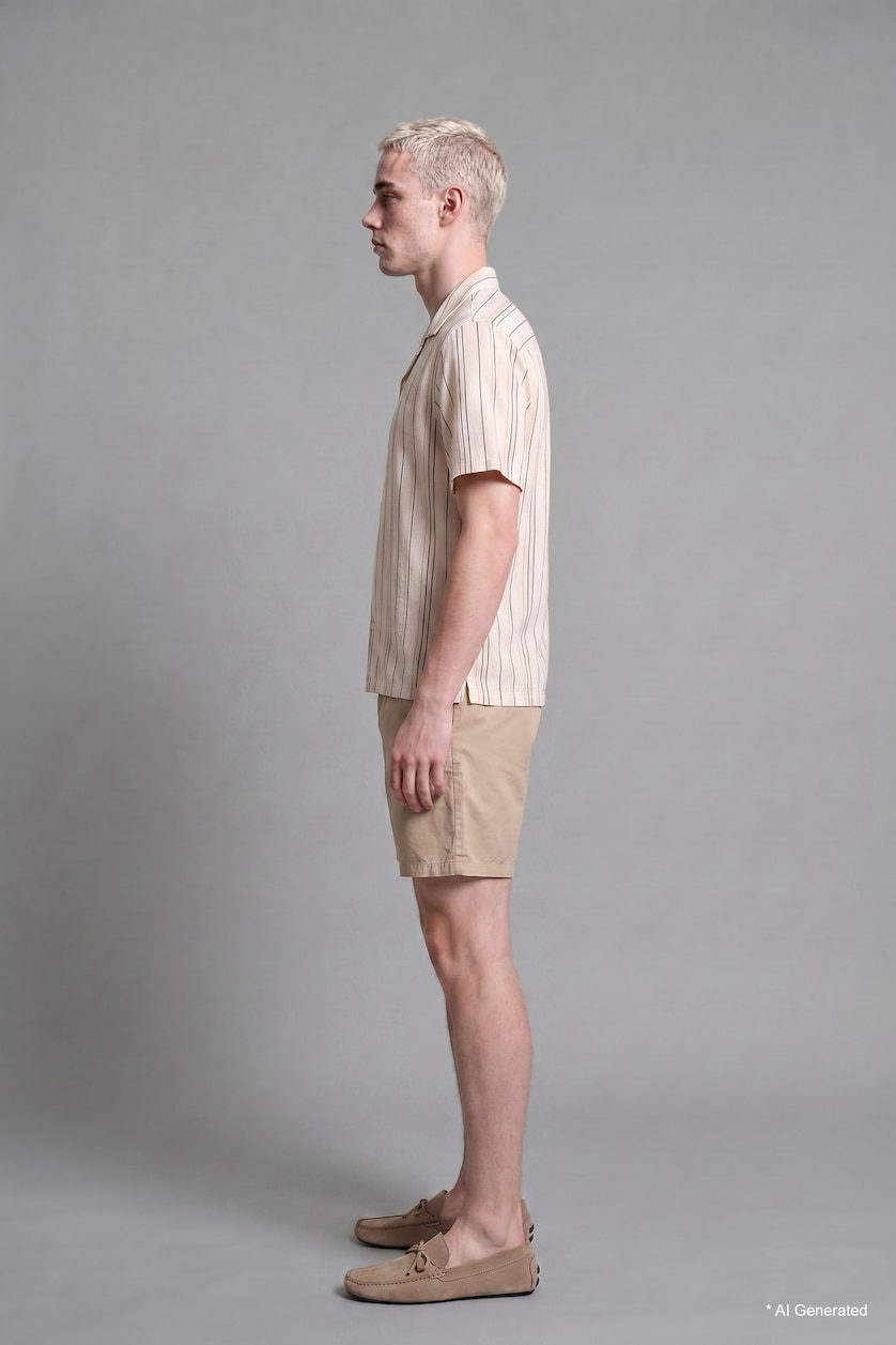 Erkek Taş Relaxed Fit Bermuda Şort