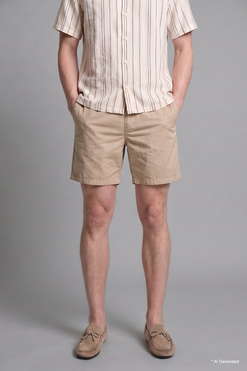 Erkek Taş Relaxed Fit Bermuda Şort