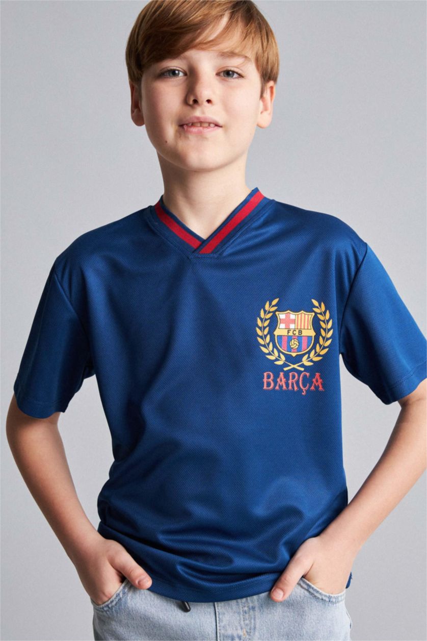 Young Boys - Teen Boys Indigo New Regular Fit Short Sleeve T-Shirt