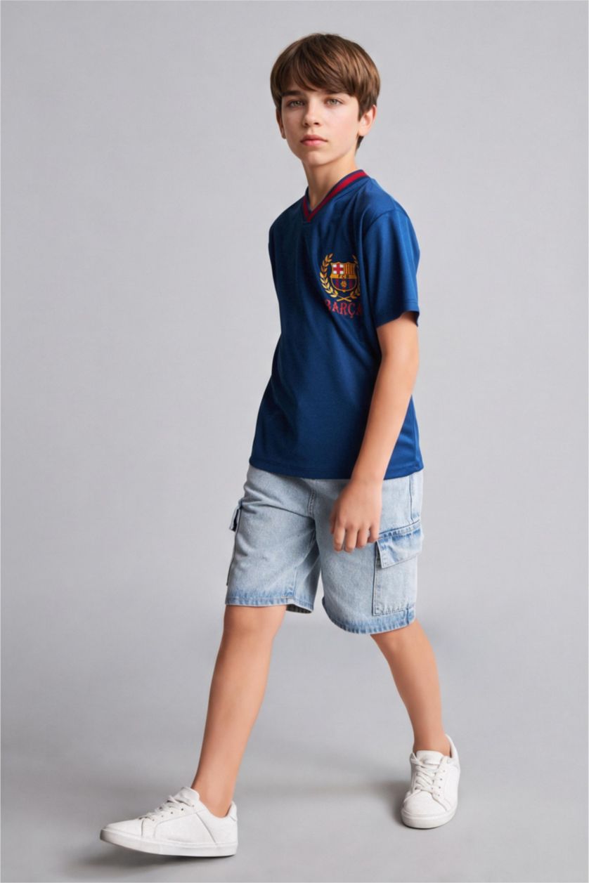 Young Boys - Teen Boys Indigo New Regular Fit Short Sleeve T-Shirt