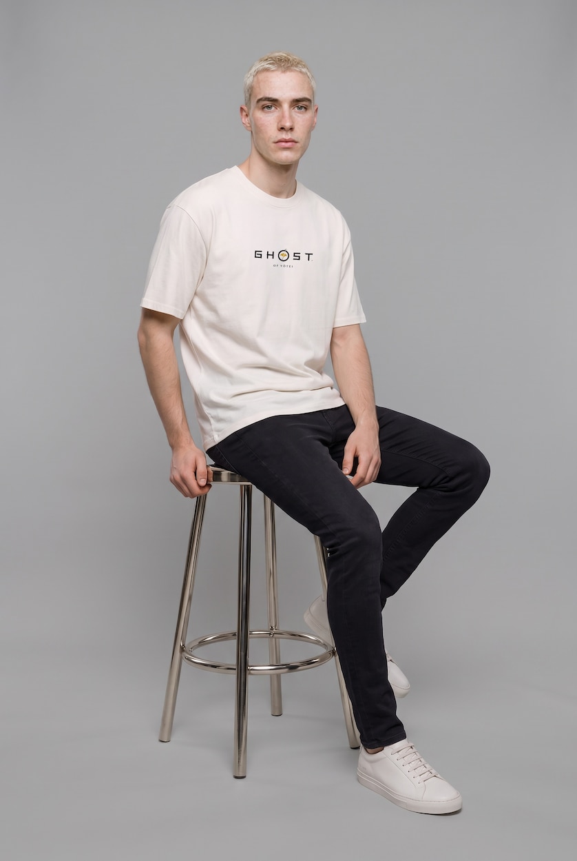 MAN Ecru Boxy Fit Short Sleeve T-Shirt