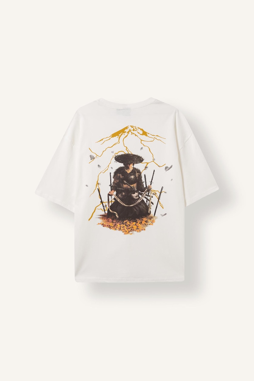 MAN Ecru Boxy Fit Short Sleeve T-Shirt